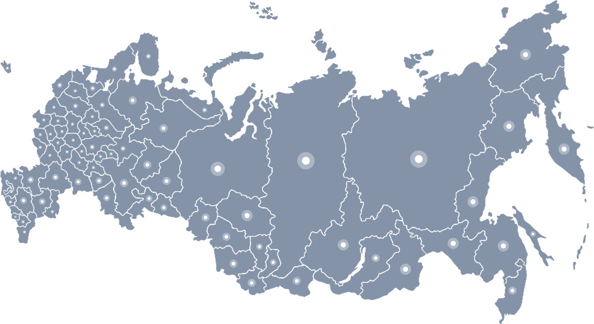 Карта России с регионами доставки