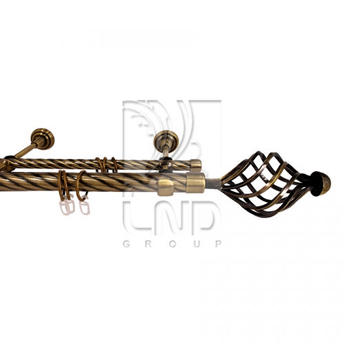 Карниз двухрядный витой Cassa de lux Ажур