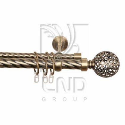 Карниз двухрядный витой Cassa de lux Шар резной