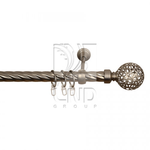 Карниз однорядный витой Cassa de lux Шар резной